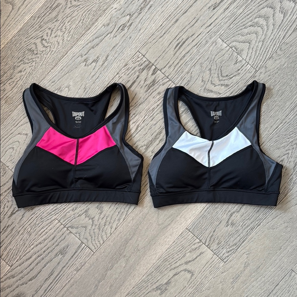 Black Sports Bras with V-Panel for High Impact Activities